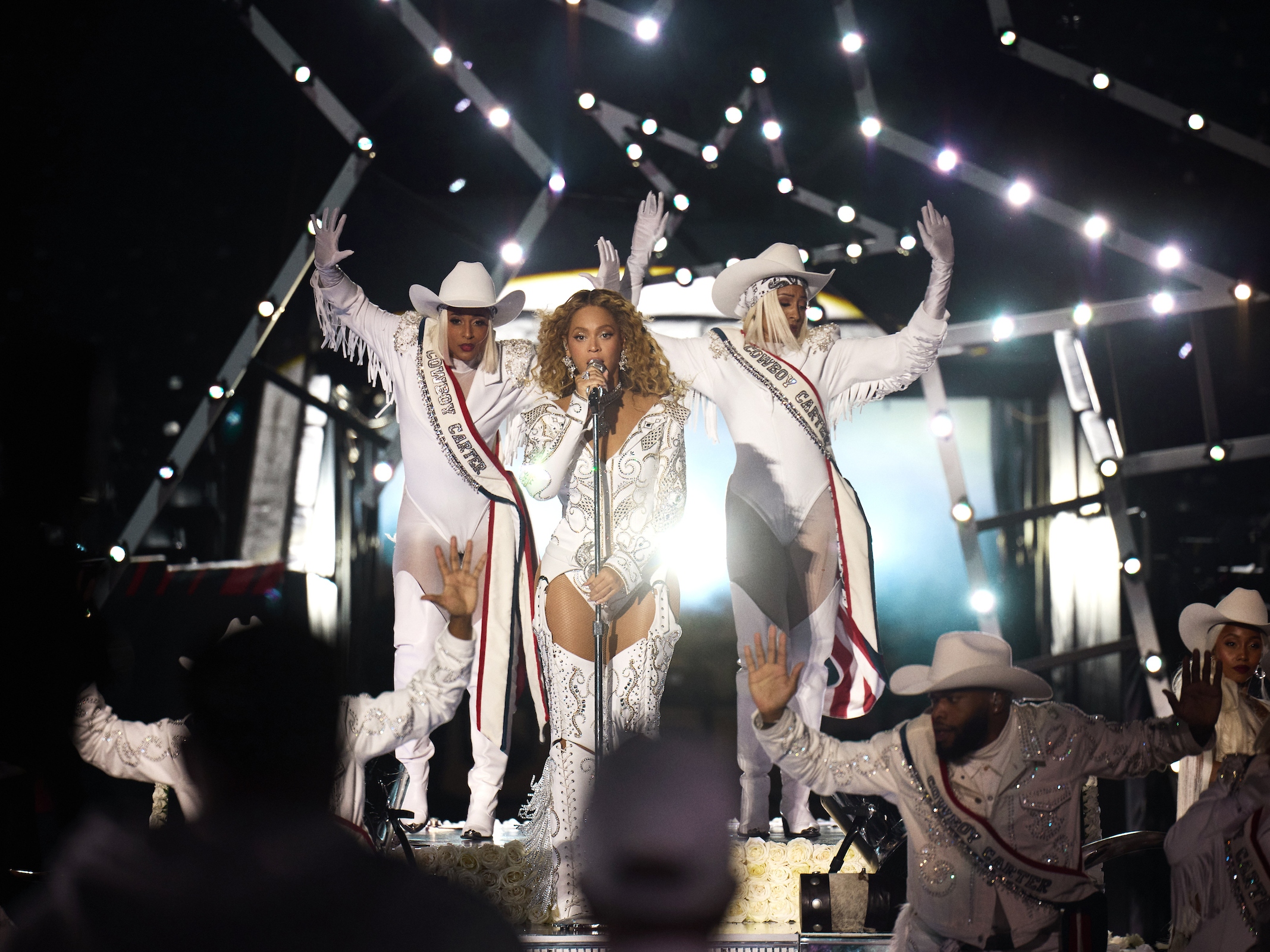 Beyoncé performed live at halftime during the NFL game between the Baltimore Ravens and Houston Texans at NRG Stadium on Dec. 25, 2024.<br>