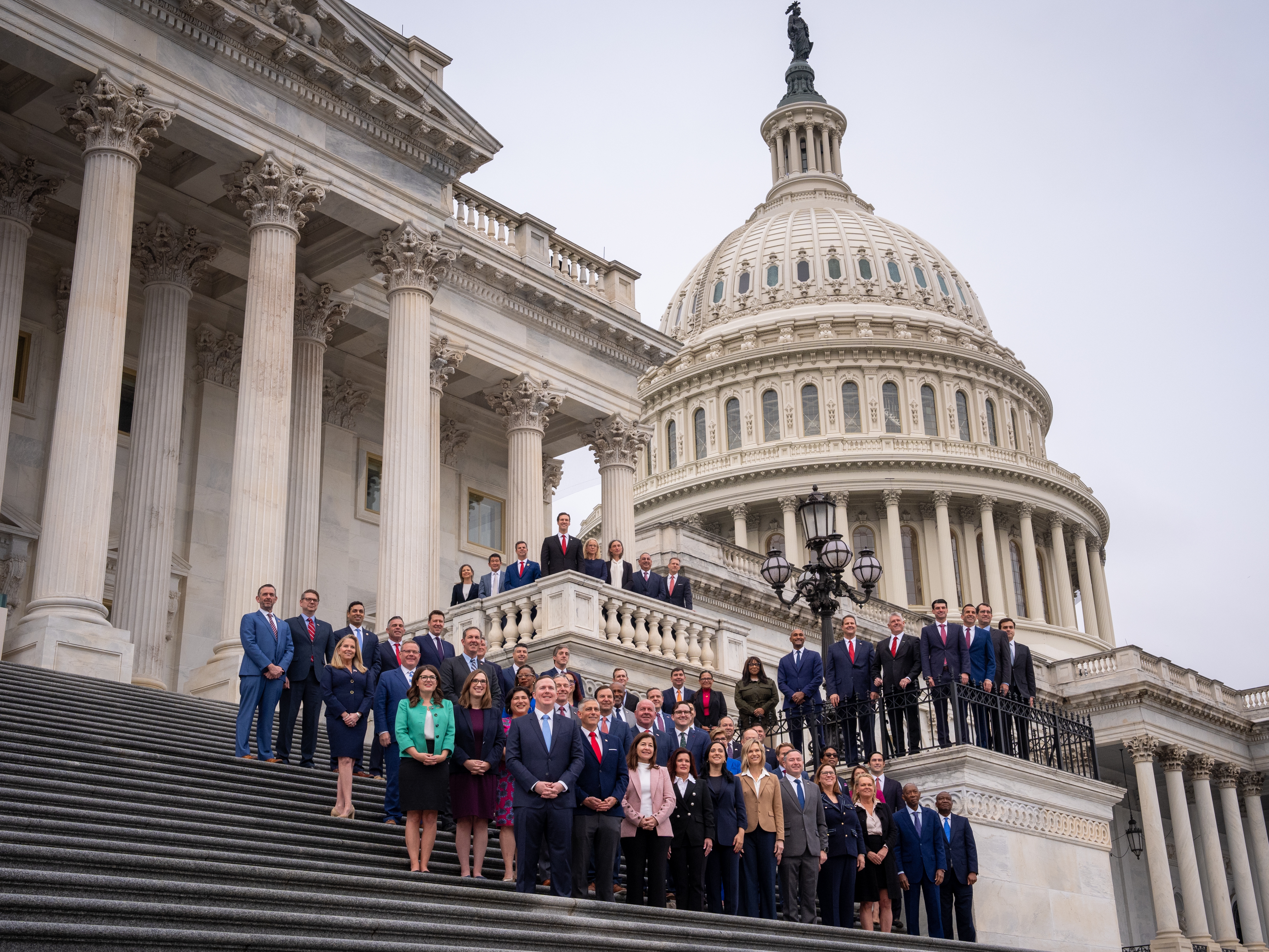 Congressional freshmen of the 119th Congress pose on the steps of the House of Representatives of the U.S. Capitol on Nov. 15, 2024, in Washington, D.C.