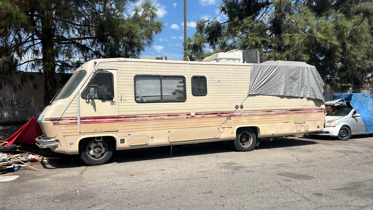 As LA officials ramp up operations to clear RV encampments from city streets, RV dwellers parked on one Sun Valley street wonder where to go next.